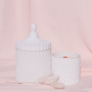 Deluxe Geometric Candle Jar - Matte White