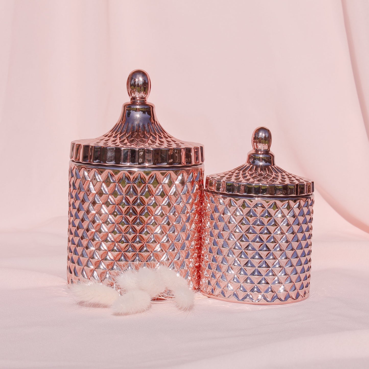 Deluxe Geometric Candle Jar - Rose Gold