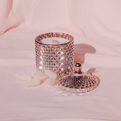 Deluxe Geometric Candle Jar - Rose Gold